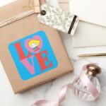 Chibi Supergirl LOVE Square Sticker