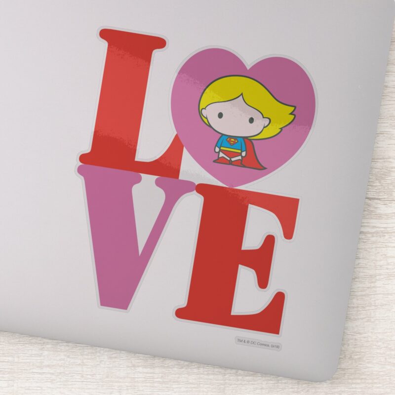 Chibi Supergirl LOVE Sticker Chibi Supergirl LOVE Sticker