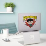 Chibi Superman Polka Dot Shield And Name Sticker