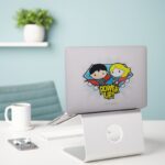 Chibi Superman Chibi Supergirl Power Up Sticker