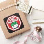 Chibi Stop The Joker Sign Square Sticker