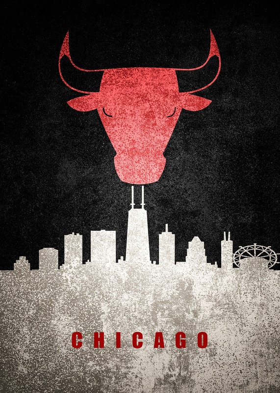 Chicago City Skyline Poster