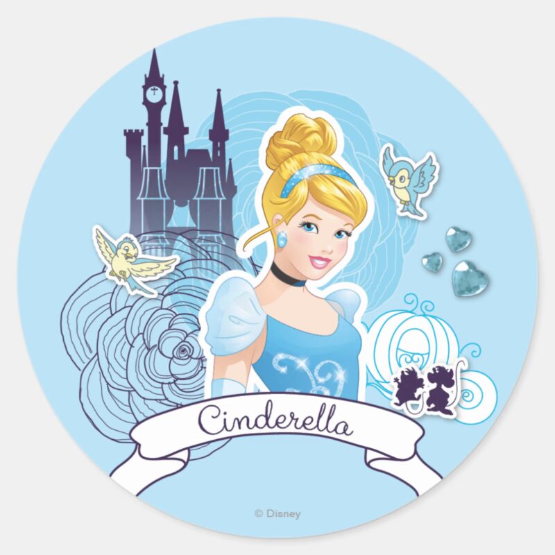 Cinderella Gracious Heart Classic Round Sticker Cinderella Gracious Heart Classic Round Sticker