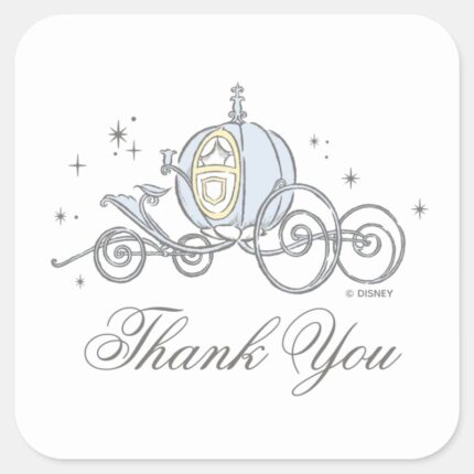 Cinderella Carriage Baby Shower Thank You Square Sticker