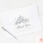 Cinderella Carriage Baby Shower Thank You Square Sticker