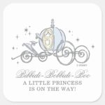 Cinderella Carriage Fairytale Baby Shower Square Sticker
