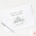 Cinderella Carriage Fairytale Wedding Square Sticker