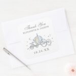 Cinderella Carriage Fairytale Wedding Thank You Square Sticker