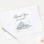 Cinderella Castle Fairy Tale Birthday Square Sticker