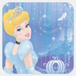 Cinderella Princess Square Sticker