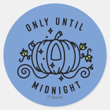 Cinderella Pumpkin Carriage Only Until Midnight Classic Round Sticker