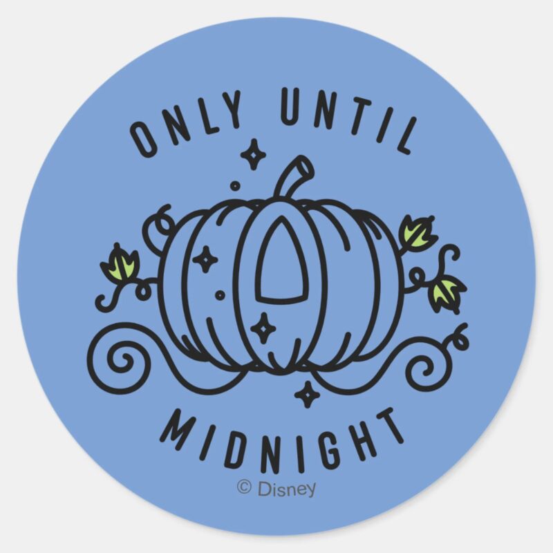Cinderella Pumpkin Carriage Only Until Midnight Classic Round Sticker Cinderella Pumpkin Carriage Only Until Midnight Classic Round Sticker