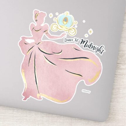 Cinderella Silhouette Dance Til Midnight Sticker