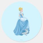 Cinderella Standing Classic Round Sticker