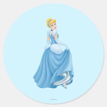 Cinderella Standing Classic Round Sticker