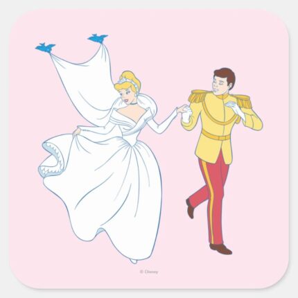 Cinderella Wedding Square Sticker