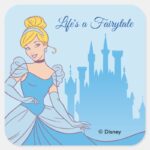 Cinderella Castle Graphic Square Sticker