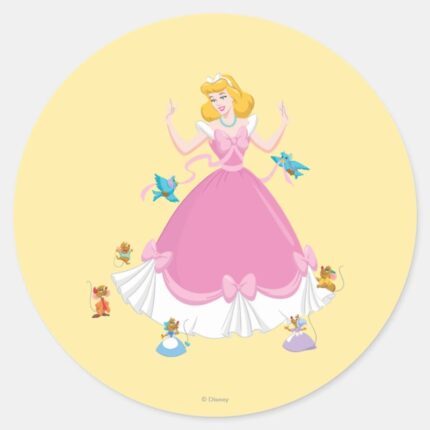 Cinderella Friends Classic Round Sticker