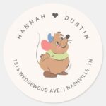 Cinderella Prince Charming Wedding Address Classic Round Sticker
