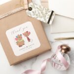 Cinderella Prince Charming Wedding Thank You Square Sticker