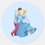 Cinderella And Prince Charming Classic Round Sticker