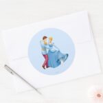 Cinderella And Prince Charming Classic Round Sticker