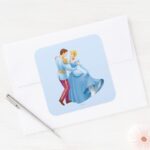 Cinderella And Prince Charming Square Sticker