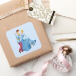 Cinderella And Prince Charming Square Sticker