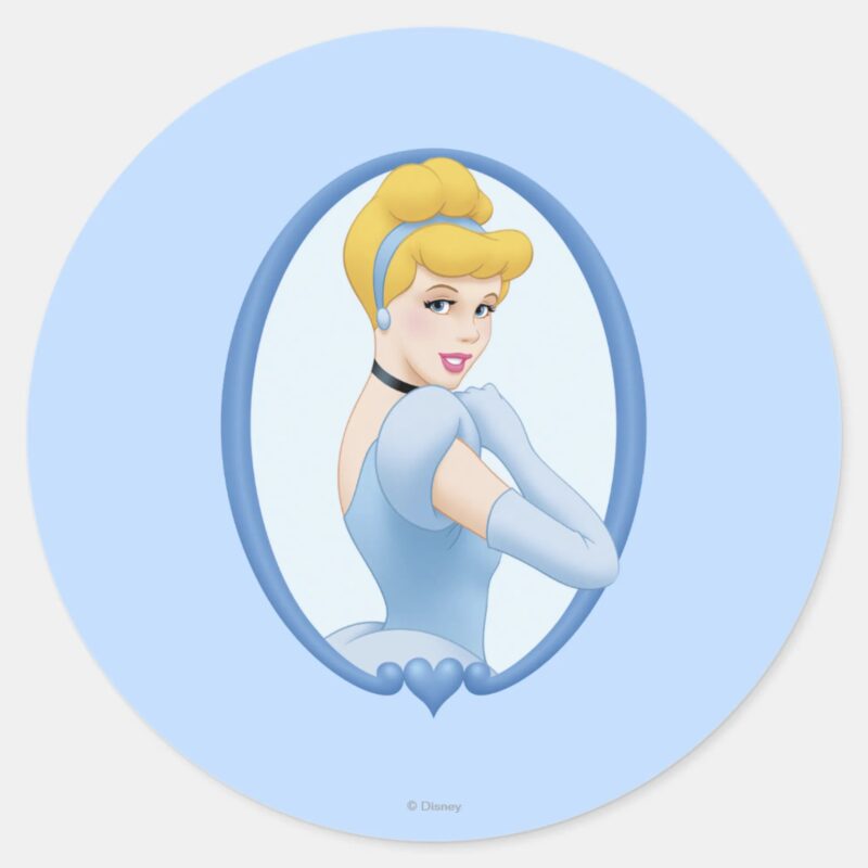 Cinderella In Frame Classic Round Sticker Cinderella In Frame Classic Round Sticker