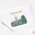 Cinderellas Whimsical Castle Wedding Thank You Square Sticker