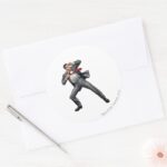 Clark Changes Into Superman Classic Round Sticker