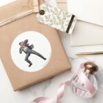 Clark Changes Into Superman Classic Round Sticker