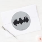 Classic Batman Logo Dissolving Into Bats Classic Round Sticker
