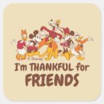 Classic Disney Friends Together Square Sticker