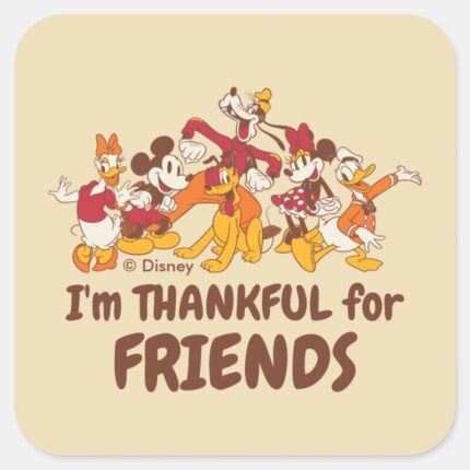 Classic Disney Friends Together Square Sticker