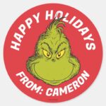 Classic Grinch Merry Christmas Classic Round Sticker