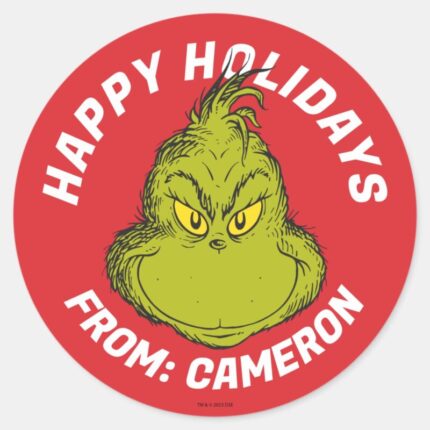 Classic Grinch Merry Christmas Classic Round Sticker