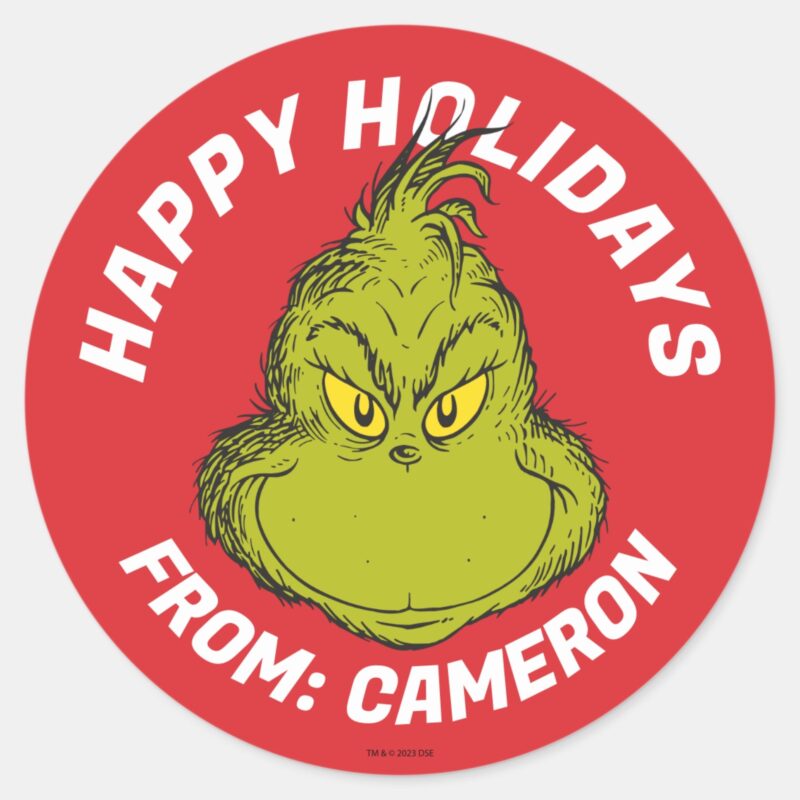 Classic Grinch Merry Christmas Classic Round Sticker