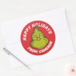 Classic Grinch Merry Christmas Classic Round Sticker