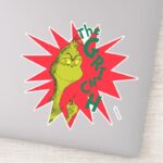 Classic Grinch Red Starburst Sticker