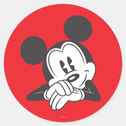 Classic Mickey Mouse Cute Portrait Classic Round Sticker
