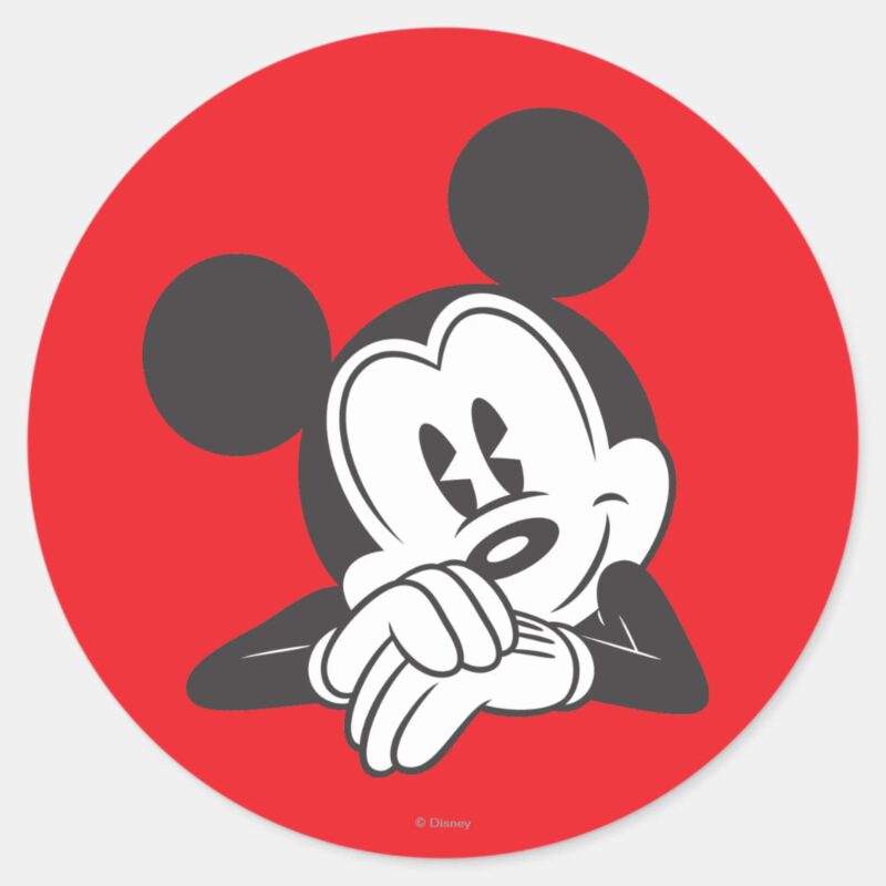 Classic Mickey Mouse Cute Portrait Classic Round Sticker Classic Mickey Mouse Cute Portrait Classic Round Sticker