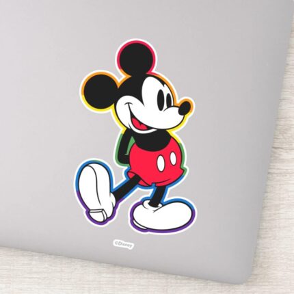 Classic Mickey Rainbow Outline Sticker