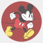 Classic Mickey Angry Classic Round Sticker