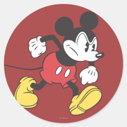 Classic Mickey Angry Classic Round Sticker