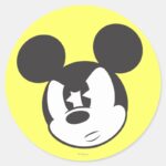 Classic Mickey Angry Head Classic Round Sticker