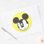 Classic Mickey Angry Head Classic Round Sticker