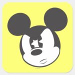 Classic Mickey Angry Head Square Sticker