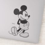 Classic Mickey Black And White Sticker