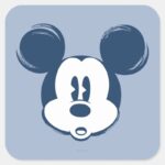 Classic Mickey Blue Head Square Sticker